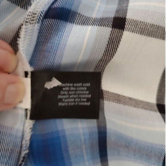 NWT Lane Bryant Plaid Flannel Drape Front Overpiece Roll-Tab Sz 34/36 Layer - Picture 7 of 8